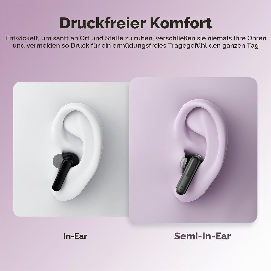 havit Adaptive Hybrid ANC Wireless Earbuds, Bluetooth 15,2 cm Ohr-Kopfhörer, IP54 3D Bass Stereo Wir