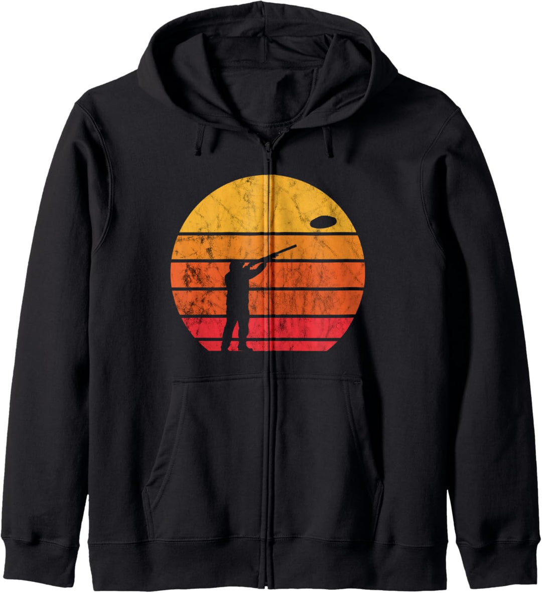 Schiesssport Sportschütze Retro Vintage Sunset Tontauben Kapuzenjacke