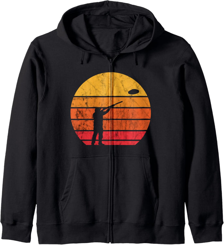 Schiesssport Sportschütze Retro Vintage Sunset Tontauben Kapuzenjacke