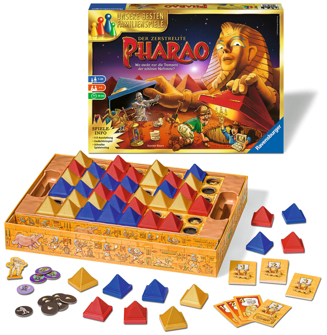 Ravensburger 26656 - Der zerstreute Pharao - Gesellschaftsspiel für die ganze Familie, für Erwachsen
