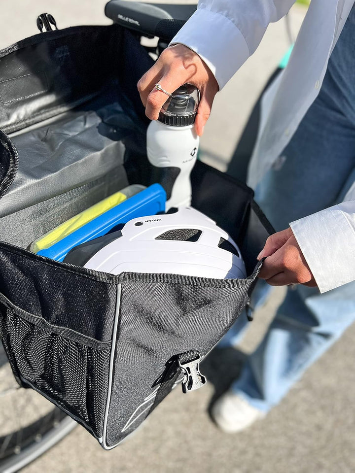 M-Wave Amsterdam Double Gepäckträgertasche, schwarz, 44 x 40 x 5 cm Schwarz einzeln Single, Schwarz