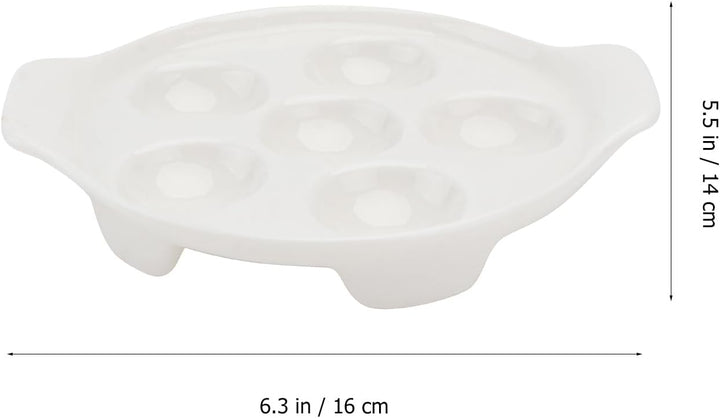 2 StüCk Schneckenpfanne Keramik Schneckenschale Schneckenteller Backform Für 6 Schnecken, Porzellan