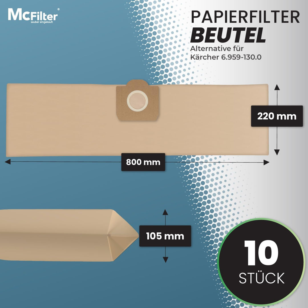 McFilter | 10 Staubsaugerbeutel geeignet für Kärcher SE 4001 Mehrzwecksauger, Beutel-Typ KA 32 10 Be