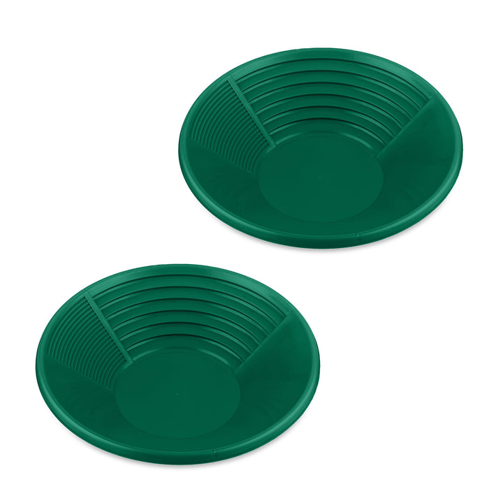 Relaxdays Goldwaschpfanne, 2er Set, Goldwaschen, H x D: 8 x 38 cm, Kunststoff, 3 Zonen Waschpfanne,