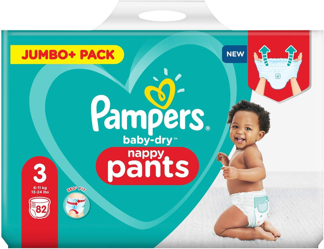 Pampers 81714234 Baby-Dry Pants windelhose, weiss Grösse 3 (82 Stück), Grösse 3 (82 Stück)