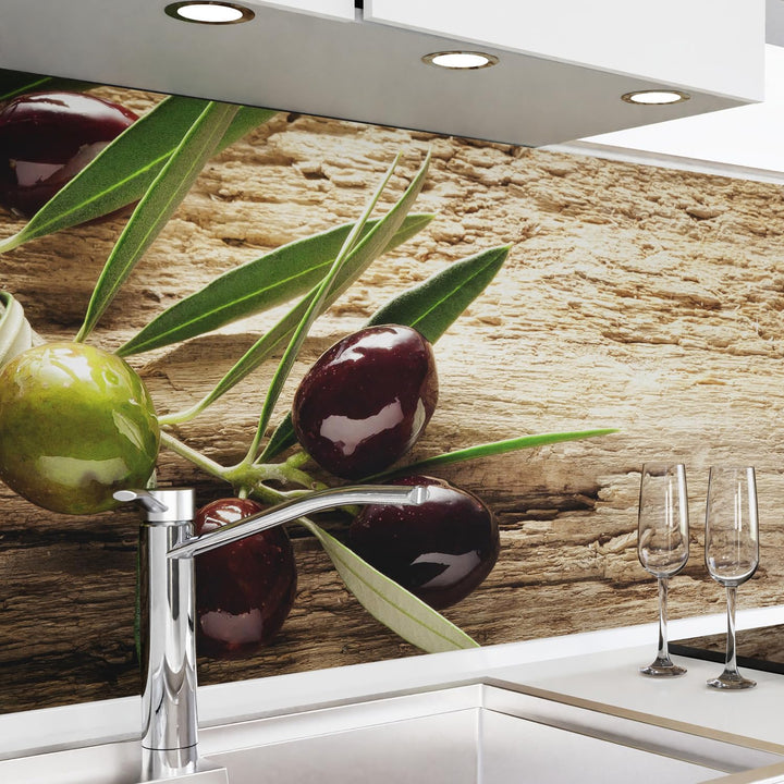 danario Küchenrückwand selbstklebend - Matt - Spritzschutz Küche - versteifte PET Folie - 0,4 mm - O