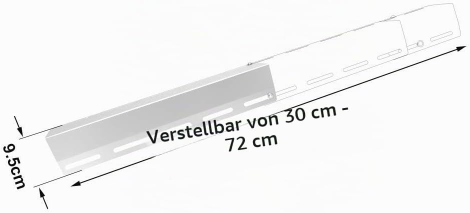 Denmay 30-72cm lang 9.5cm breit Universal Brennerabdeckung für Enders Boston Black, Landmann 12739,