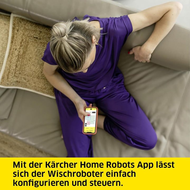 Kärcher Wischroboter RCF 3, smarte App-Steuerung, LiDAR-Laser-Navigation, Kartierung, Raum- und Hind