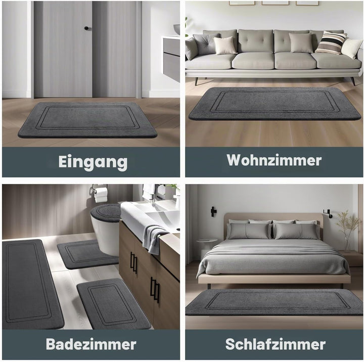 chakme Badematte rutschfest,Badezimmerteppich Weich Badteppich Saugfähige Badvorleger Duschvorleger