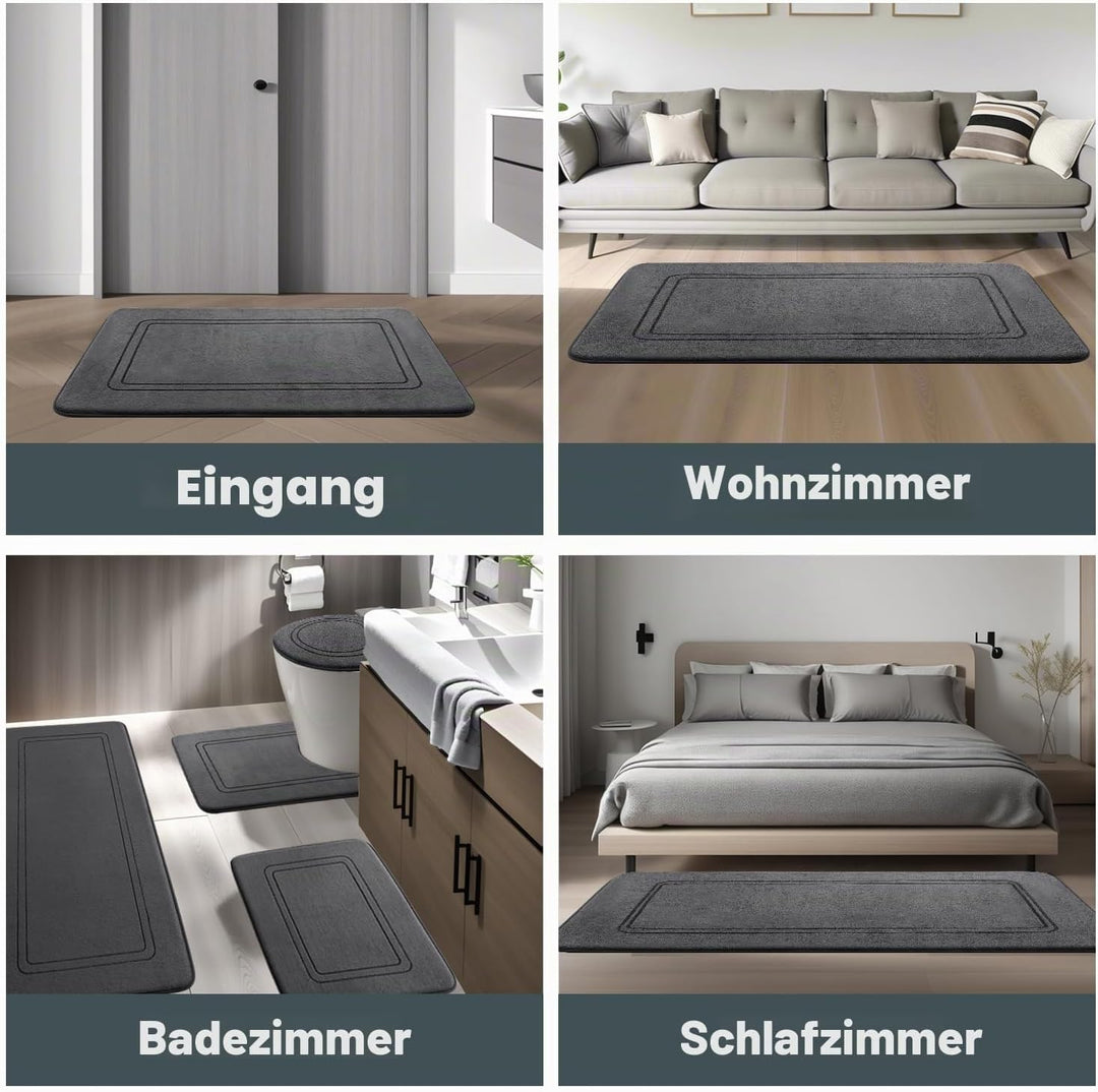 chakme Badematte rutschfest,Badezimmerteppich Weich Badteppich Saugfähige Badvorleger Duschvorleger