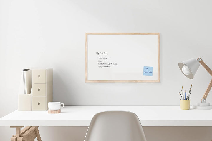 Bi-Office Budget Whiteboard mit Holzrahmen, trocken abwischbar, 5 Grössen wählbar, 60 x 45 cm 60x45