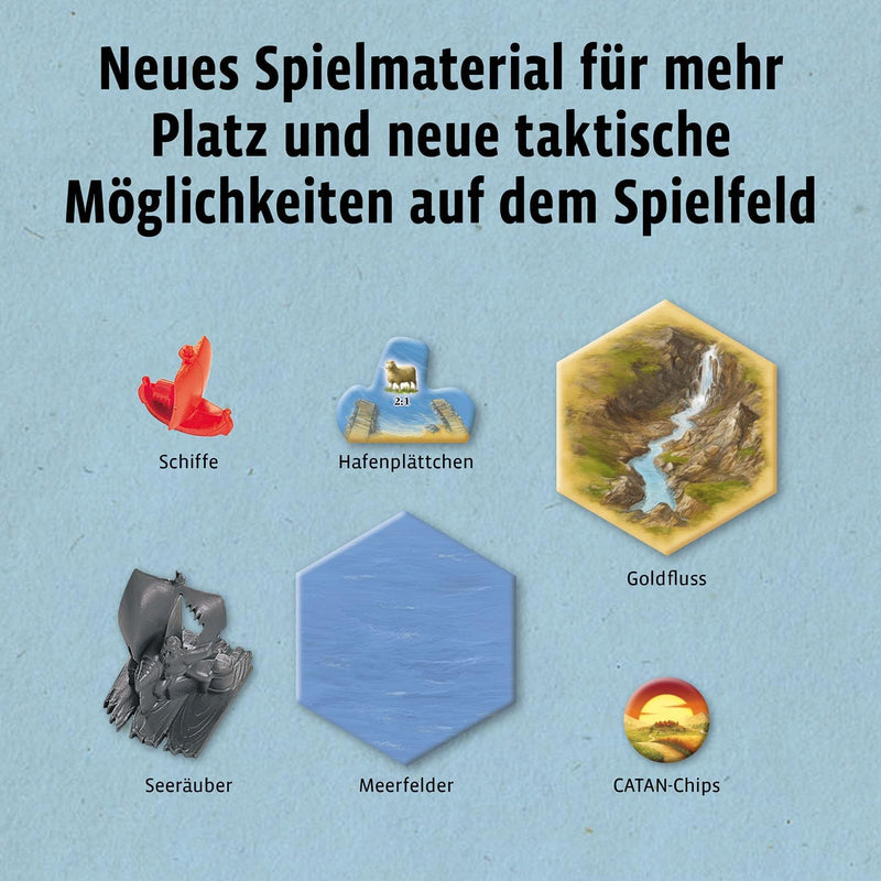 KOSMOS 682705 CATAN - Seefahrer, Erweiterung zu CATAN - Das Spiel, Brettspiel für 3-4 Personen ab 10