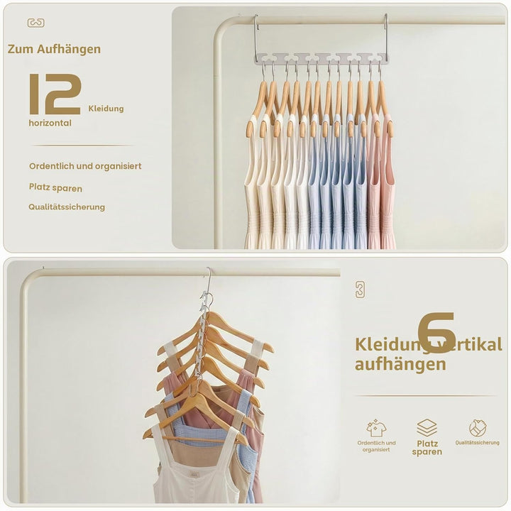 HOUSE DAY Kleiderbügel Platzsparende rutschfeste Schrank Organizer 20 Stück aus Metall für Schwere K