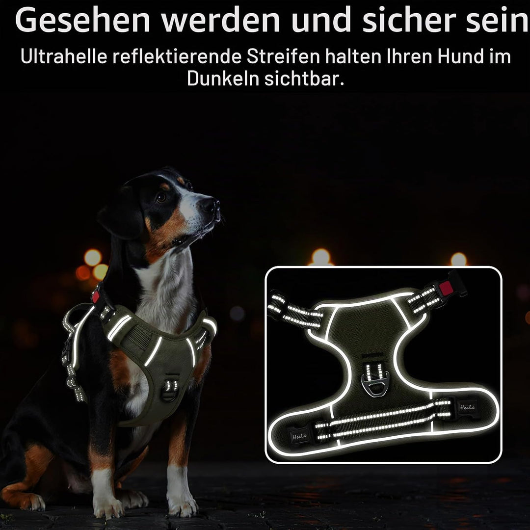HEELE Hundegeschirr, Brustgeschirre für Hunde, Laufgeschirre Hund mit abschliessbarem Schnappverschl
