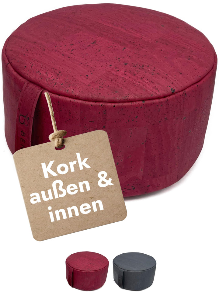 Meditationskissen 𝒂𝒖𝒔 𝑲𝒐𝒓𝒌 - Made in EU (𝐏𝐨𝐫𝐭𝐮𝐠𝐚𝐥) - Wasserabweisendes &amp; Formstabiles Kork Yogakisse