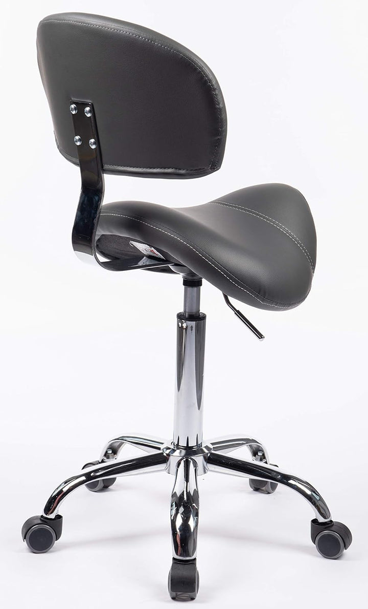 Sattelhocker MULY BIGBACK Lehne, Sitzhöhe bis ca. 74cm, Dunkelgrau | 1stuff-Markenqualität, Fachhänd