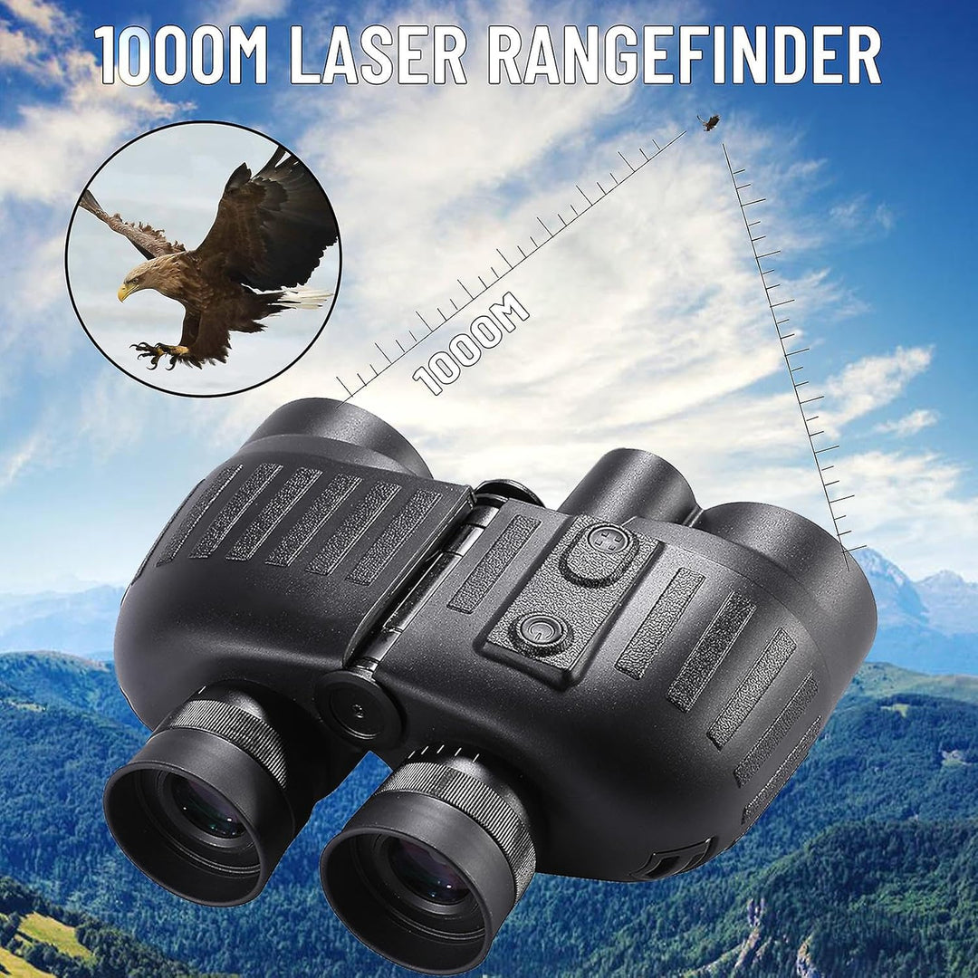 8x40 Fernglas für Erwachsene, ausgestattet mit Entfernungsmesser und Kompass, IP65 wasserdichtes UHD