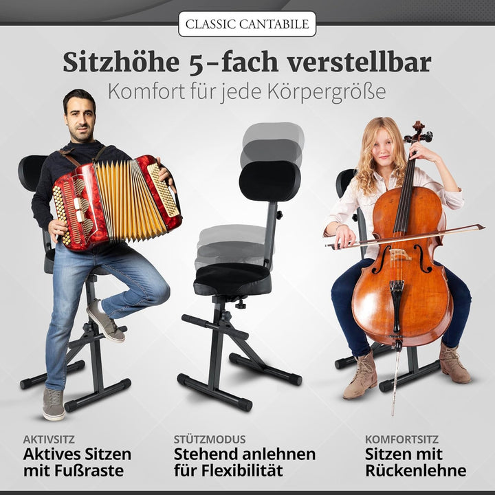Classic Cantabile ST-200 PRO 2X Set Stehhilfe Stehstuhl Stehsitz Bügelstuhl (massives Stahlgestell,