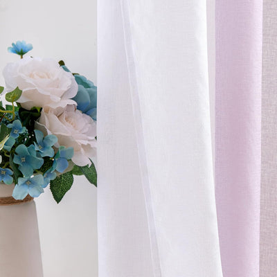 MIULEE 2er Set Voile Vorhang Zweifarbiger Vorhang mit Ösen Transparente Gardine Ösenschal Fenstersch