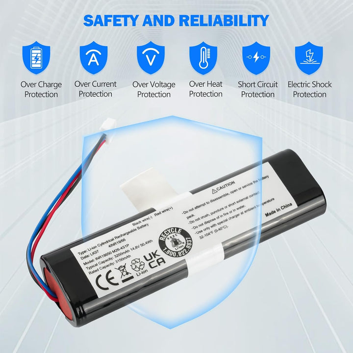 3200 mAh 14,4 V Roboter-Staubsauger-Ersatzakku für Deebot N8, N8+, N8 Pro, Deebot N5, Deebot T5 Neo/