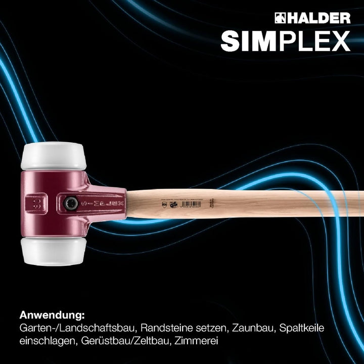 SIMPLEX-Vorschlaghammer, Superplastik; mit Tempergussgehäuse und Hickorystiel | D=100 mm | 3007.100
