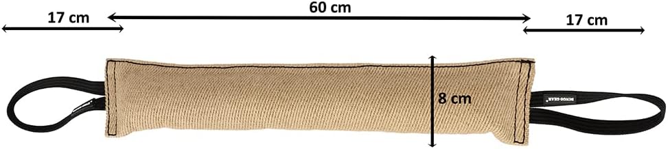 Dingo Gear Beisswurst aus Jute mit Zwei Halter 60 cm x 8 cm K9 IGP IPO Training Hundespielzeug S0015