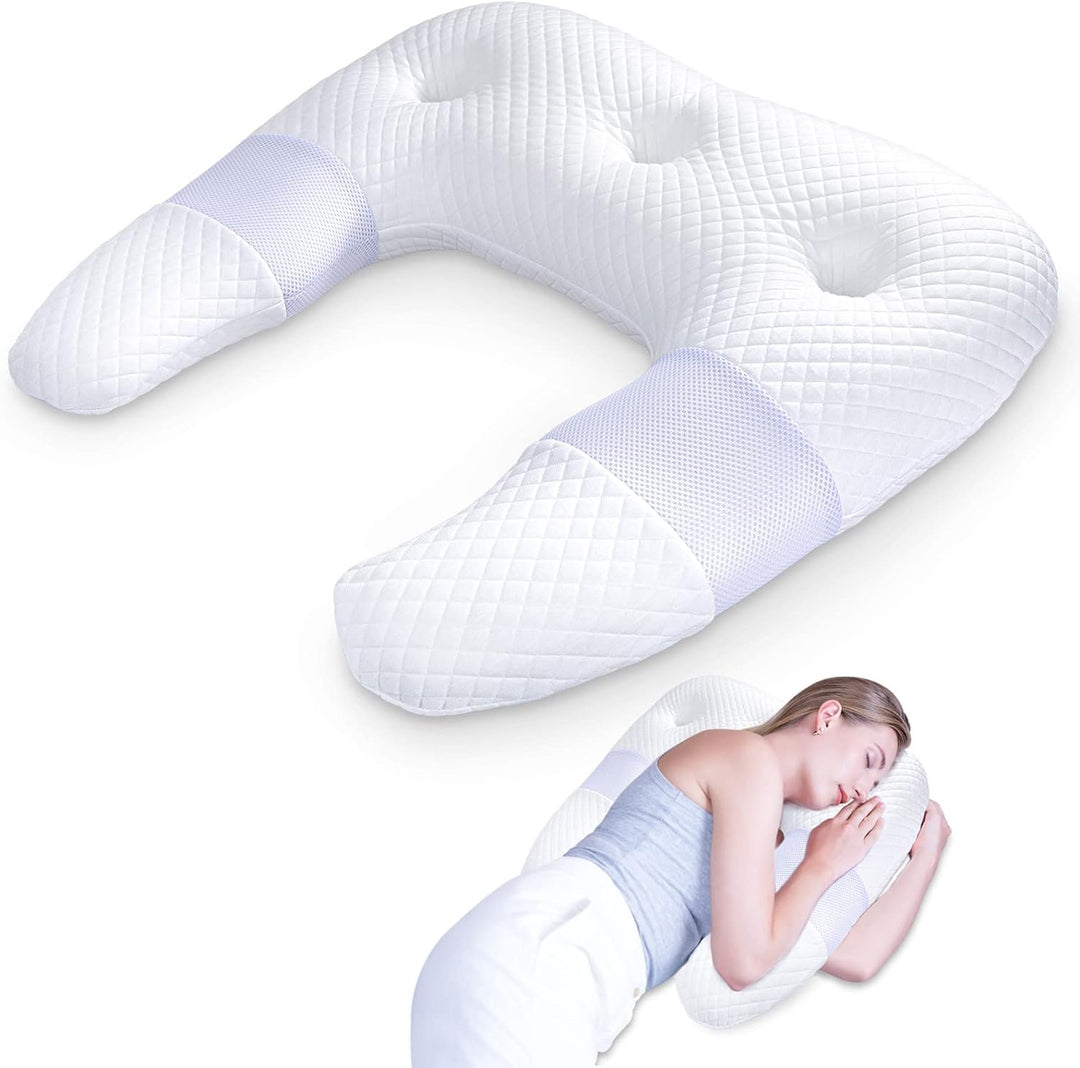 SAHEYER Seitenschläferkissen, U-förmiges Memory Foam Nackenkissen Ergonomisches Orthopädisches Nacke