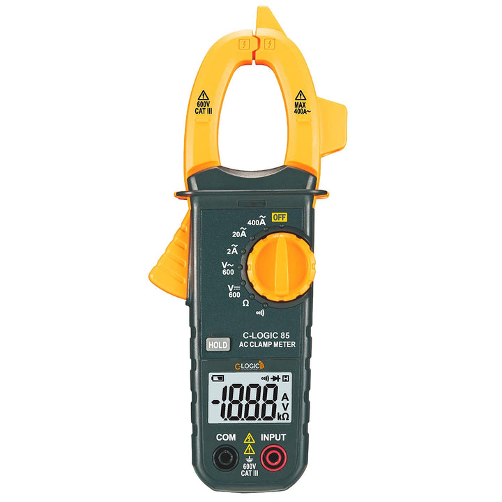 C-LOGIC 85 Digitale Stromzange Spannung AC/DC 600V Strom AC 400A Widerstand 2kΩ 2000 Zählungen Backe