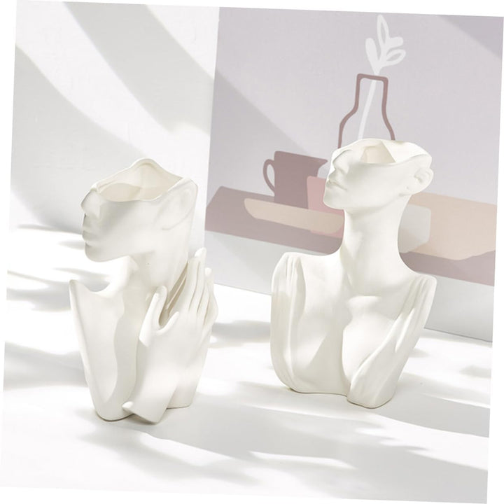 BESPORTBLE 1stk Menschliche Keramikvase Figur Blumentopf Vase Mit Blumenarrangement Moderne Vase Aus