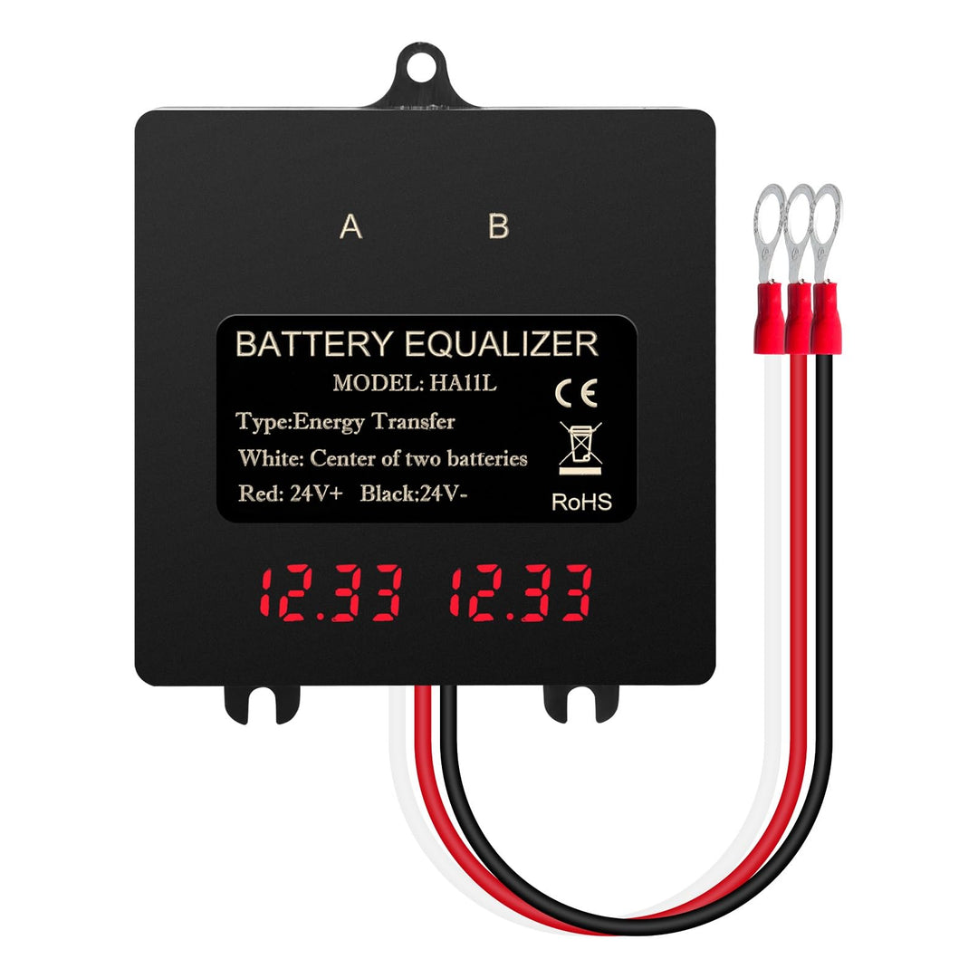 DEWIN Batterie-Balancer, Batterie-Equalizer 24V Digitalanzeige 2 x 12V Batterie-Balancer for Blei-Sä