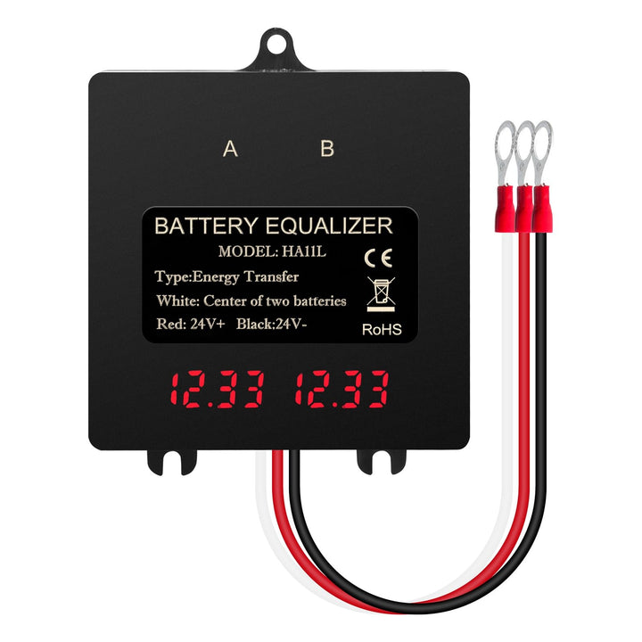 DEWIN Batterie-Balancer, Batterie-Equalizer 24V Digitalanzeige 2 x 12V Batterie-Balancer for Blei-Sä