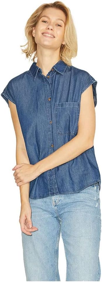 JJXX Damen Jxlayla Sl Chambray Shirt Sn Blouse S Medium Blue Denim, S Medium Blue Denim