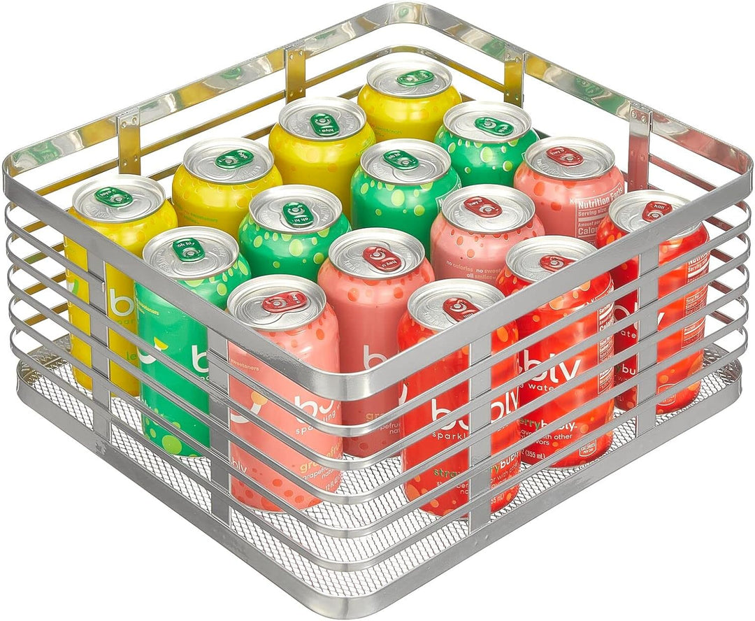 mDesign Stahldraht-Aufbewahrungskorb für die Küche, für Speisekammer, Schrank, Schrank, Organisation
