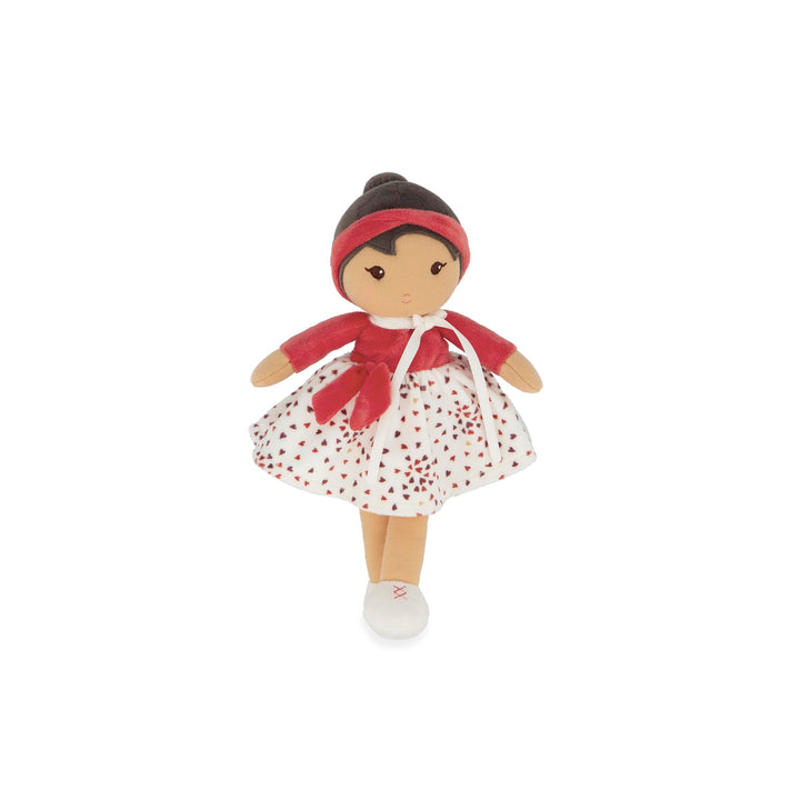 KALOO – Tendresse – Meine 1. Stoffpuppe Emilie – 25 cm grosse Stoffpuppe – Rock aus Microsamt und ro