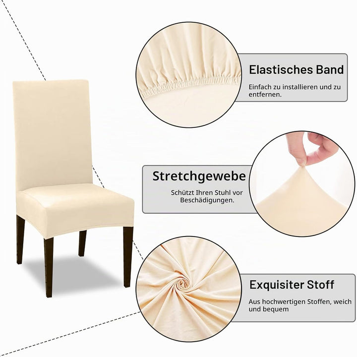 FIGOOO Stuhlhussen 6er Set Stretch Stuhlhussen für Esszimmerstühle Elastisch Moderne Universal Stuhl