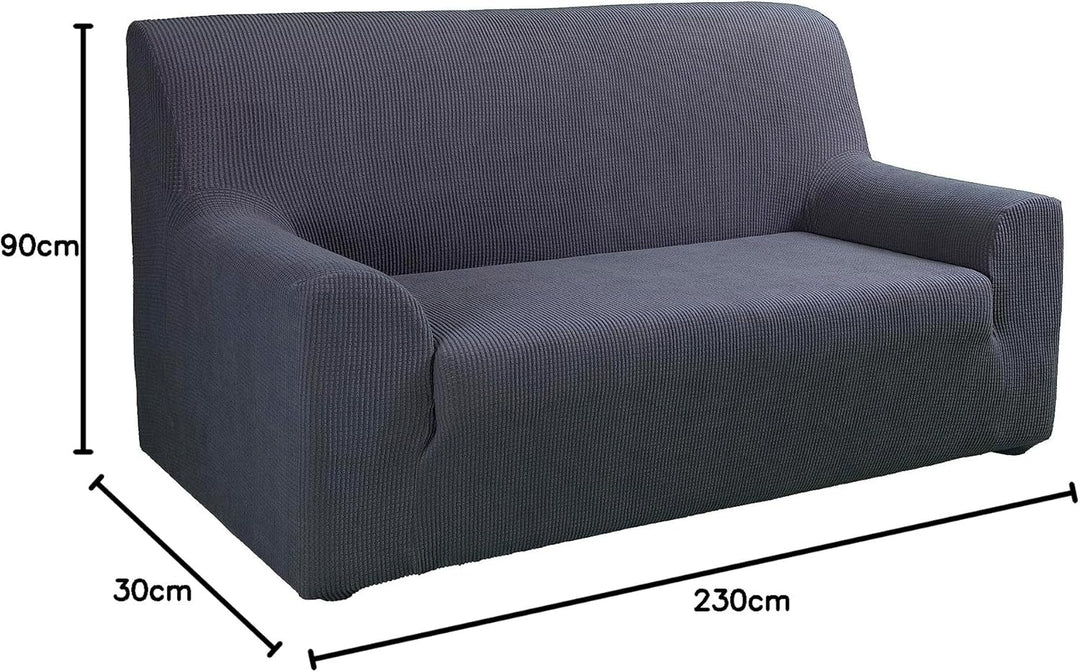 Tural Elastischer Sofabezug Valeta. Sofaüberwurf, Grau, 3 Sitzer (180-230cm) 3 Sitzer (180-230cm) Gr