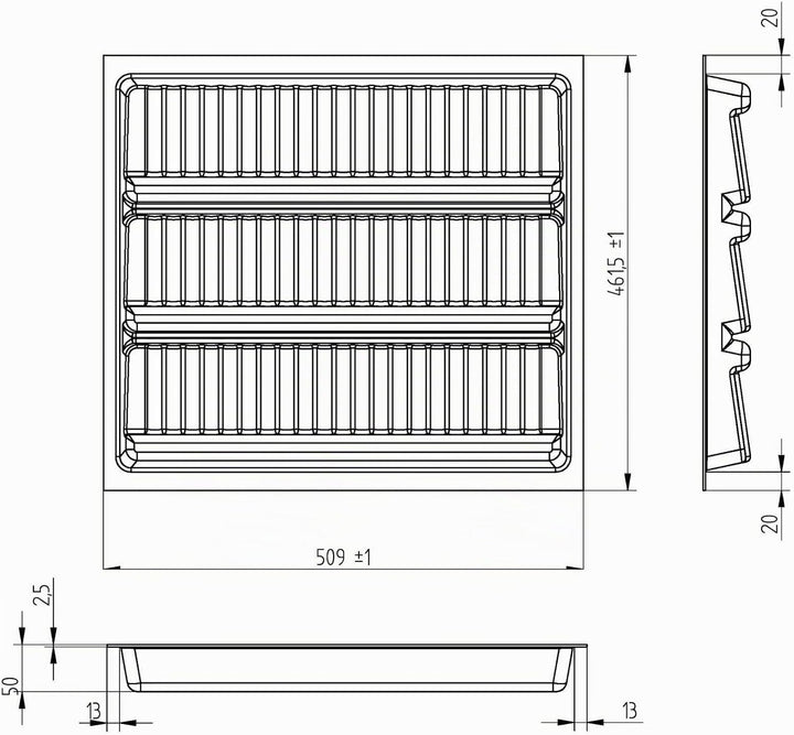 SO-BOX 2 Gewürzeinsatz Breite 50,9 cm, Tiefe 46,2 cm mit anthraziter Kanvas-Struktur für Schubladen