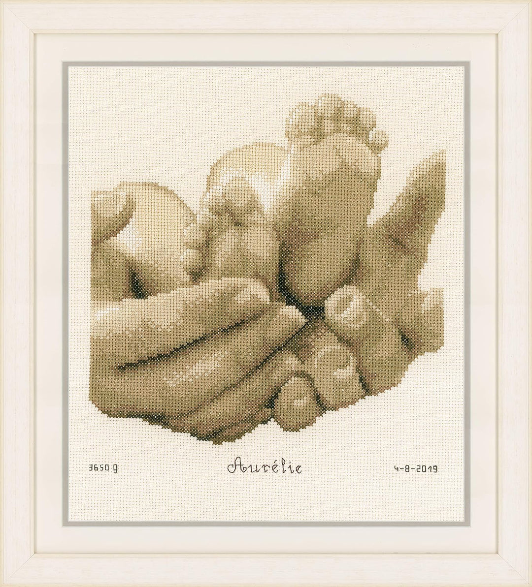 Vervaco PN-0153837 Baby's Füsschen Stickpackung Zählmuster, Baumwolle, mehrfarbig, ca. 22 x 23 cm /
