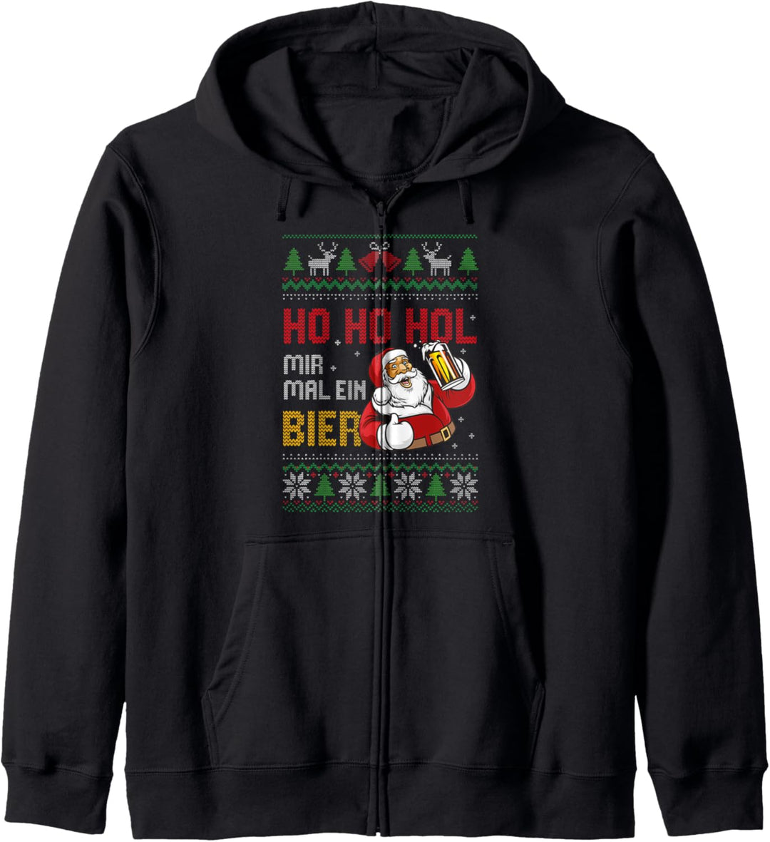 Weihnachten Ugly Christmas Ho Ho Hol Mir Mal Ein Bier Kapuzenjacke