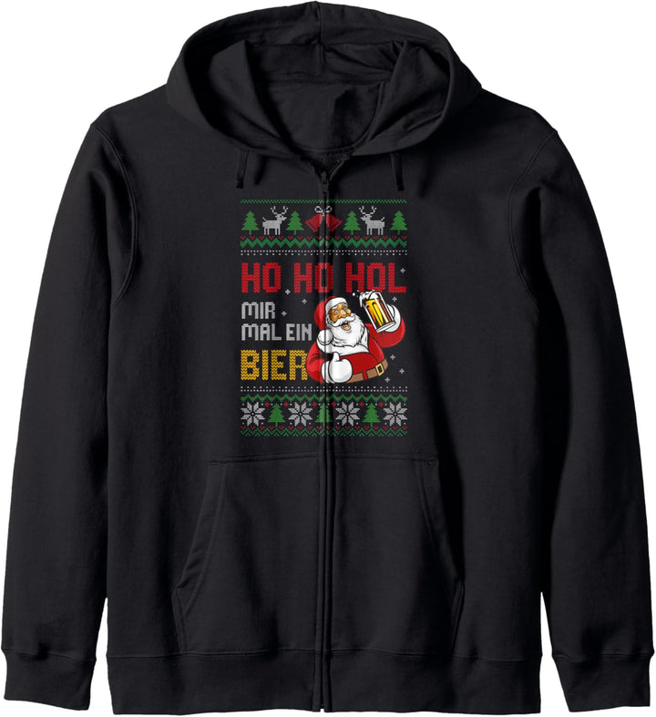 Weihnachten Ugly Christmas Ho Ho Hol Mir Mal Ein Bier Kapuzenjacke