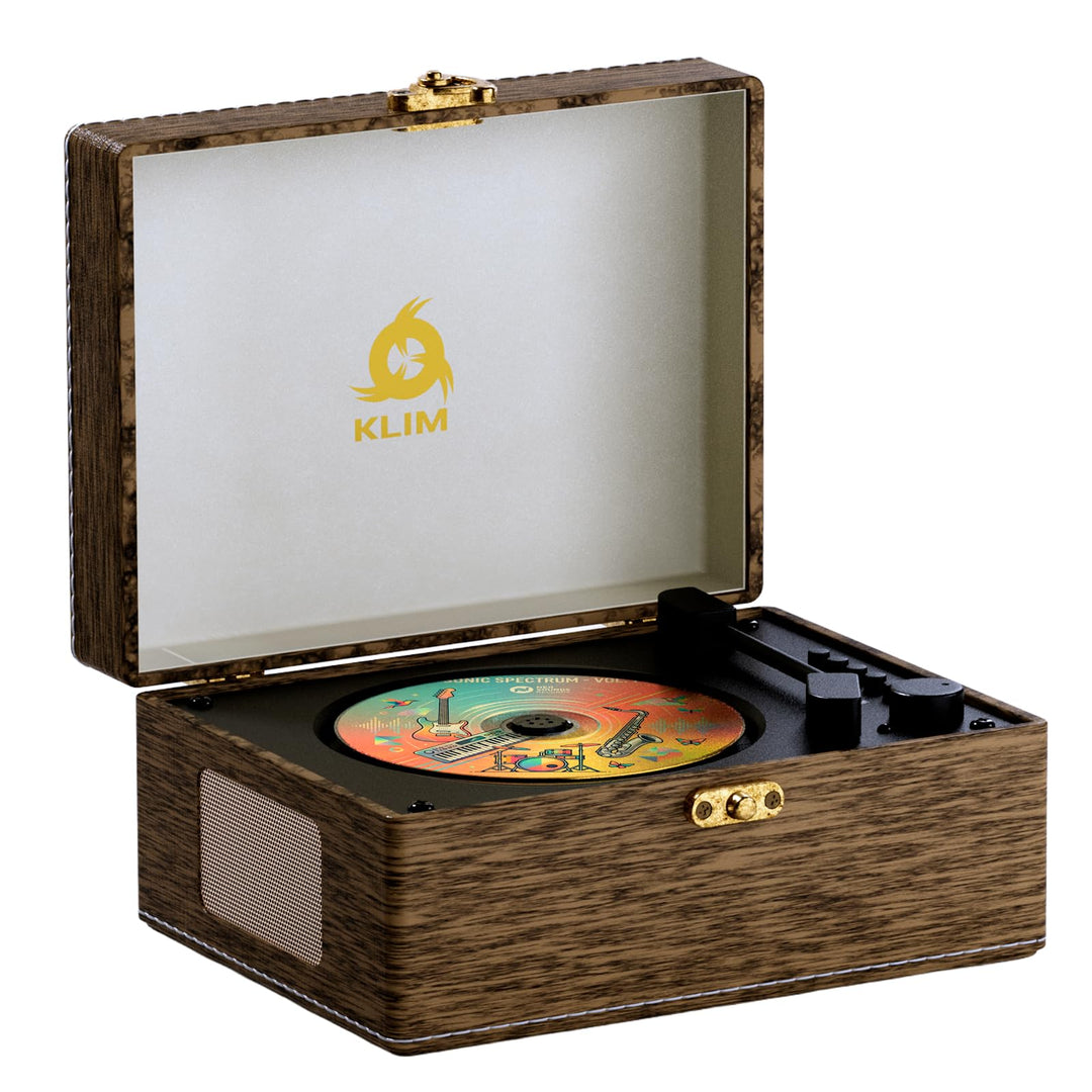 Retro CD Player mit Lautsprecher Bluetooth und Akku | Mit 2000 mAh Kapazität und Schnellladung per U