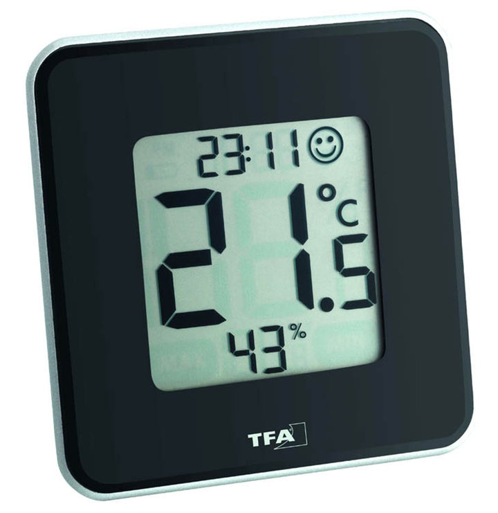 TFA Dostmann Style 30.5021 digitales Thermo-Hygrometer (1 x schwarz + 1 x rot), 1 X Schwarz + 1 X Ro