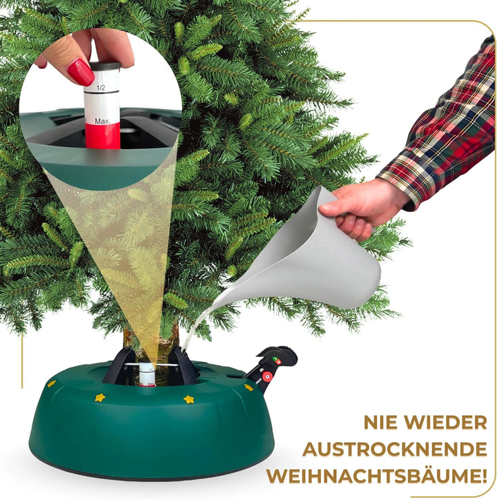 Stabiler Christbaumständer für Baumhöhe bis 3m, mit Fusspedal und Einseiltechnik, inkl. 3L Wassertan