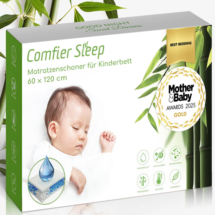 Matratzenschoner 60x120 Baby Wasserdicht 100% Bambus Matratzenschutzbezug für Kinderbetten weiche At