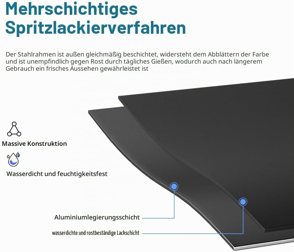 Pflanzenständer Blumenständer Draussen&amp; Innen Aluminium, Blumenbank Pflanzen Blumenregal für Garten,