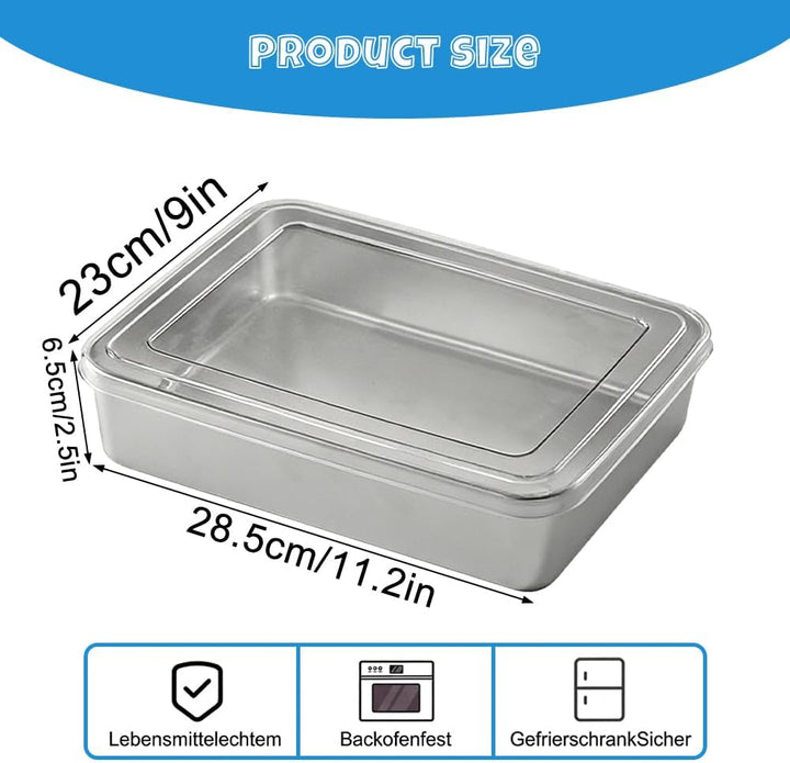 Kastenform Kuchen 28 x 22.5 x 6 cm Brotbackform Edelstahl Brotbackform für Brot, Kuchen, Tiramisu, T