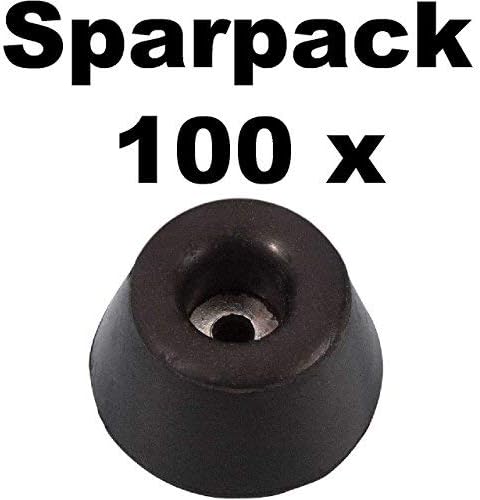 Adam Hall Hardware 4901 M100 AH - 100er Set Gummifuss 30 x 15 mm schwarz im Beutel