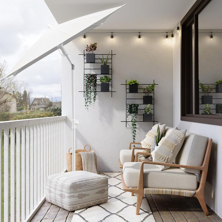 Sekey 180 × 125 cm Sonnenschirm mit Schutzhülle, Balkonschirm Gartenschirm Terrassenschirm, Sonnensc