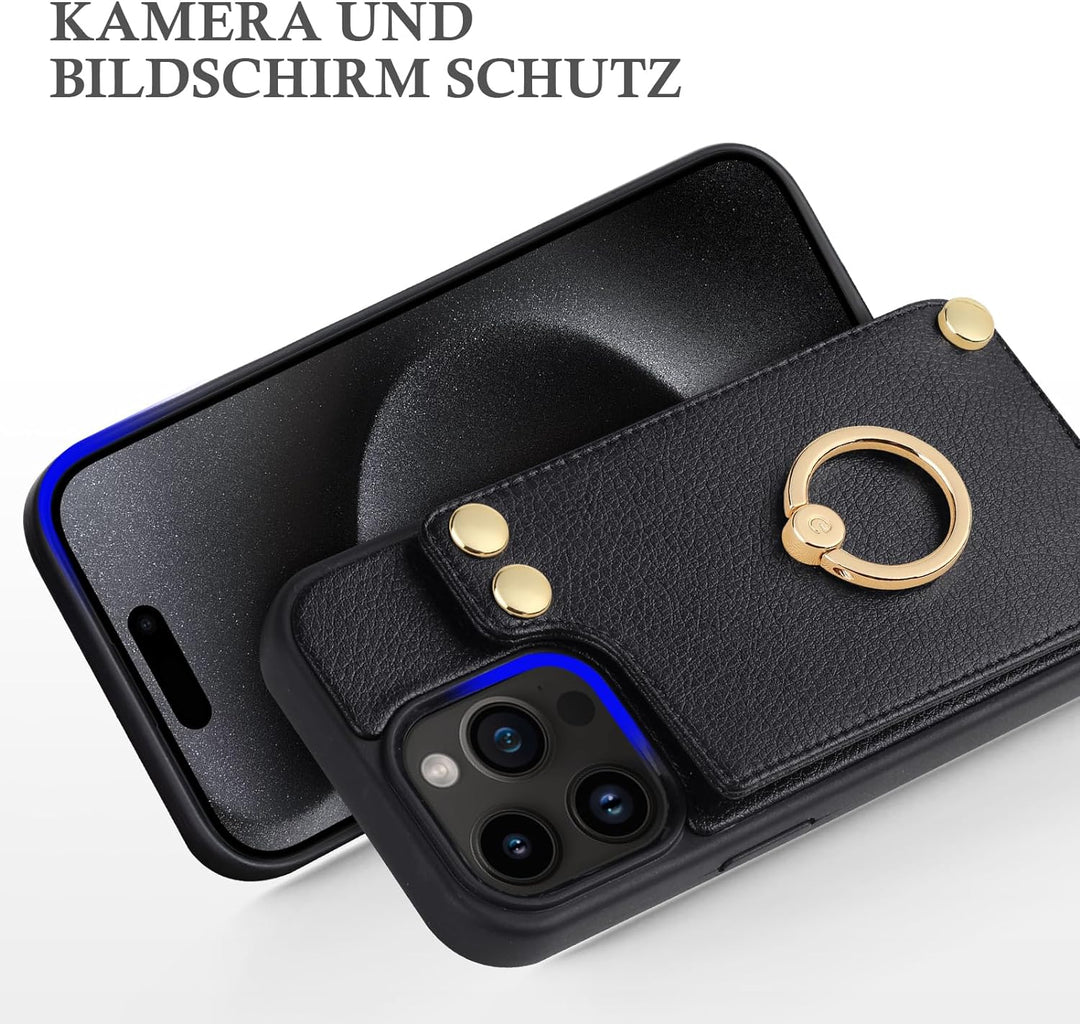 CUSTYPE iPhone 13 Pro Max Hülle, Handyhülle iPhone 13 Pro Max mit Kartenfach und Ringständer, Brieft
