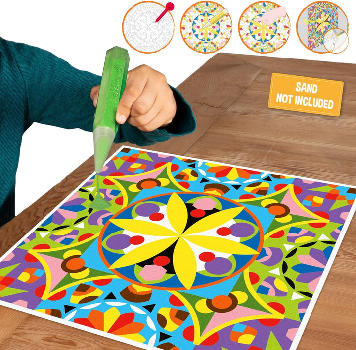 Sabbiarelli Sand-it For Fun – Poster Mandala – 1 Selbstklebendes Maxi-Motiv 41 x 41 cm für Sand Art
